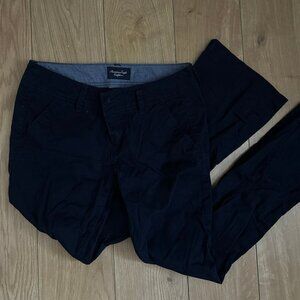 American Eagle navy blue stretch bootcut khakis, size 4